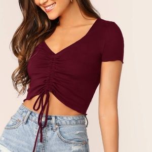 NWOT Shein cinched crop top